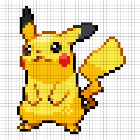 Easy Pixel Art Pokemon Pikachu - Pokeball charmander ekans pikachu ...