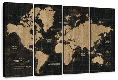 Old World Map Black Gold Wall Art | Digital Art | by Wild Apple Portfolio