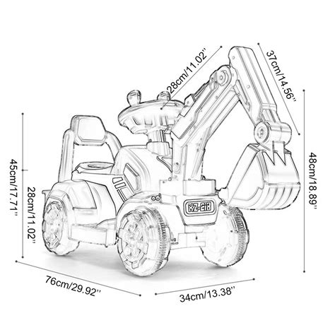 Kids Ride On Excavator Truck Toddler Ride-On-Car With Front Loader Dig ...