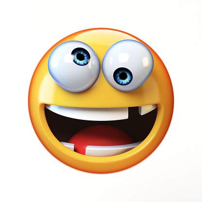 Crazy Emoji Isolated On White Background Silly Face Emoticon 3d Rendering Stock Photo - Download ...