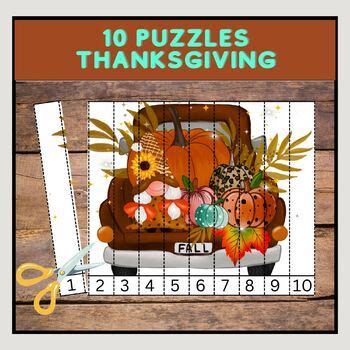 Thanksgiving Printable Number Sequence Puzzles | number 1-10 Activity