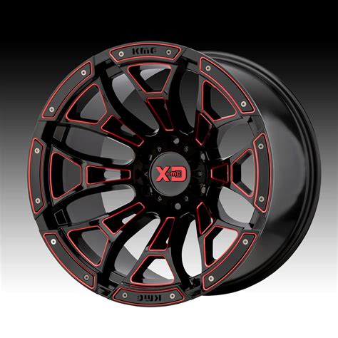 XD Series XD841 Boneyard Black Milled Red Custom Wheels Rims - XD841 ...