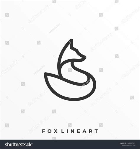 Fox Line Art Illustration Vector Template Stock Vector (Royalty Free ...