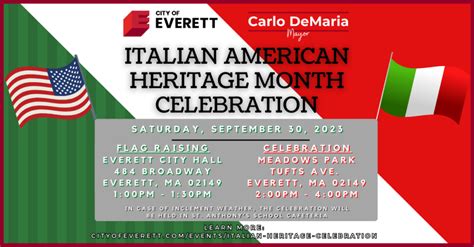 Italian American Heritage Month Celebration - Everett, MA - Official ...