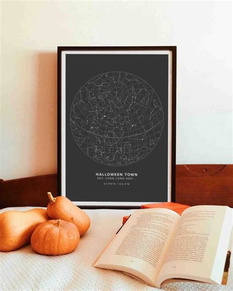 Halloween Town Star Map Print - Design Your Own Wall Art - Mapiful