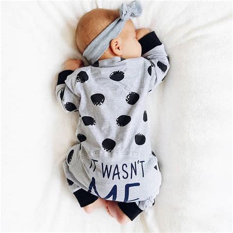 New Unisex Baby Boys Girls Clothes Long Sleeve Polka Dot Print Baby Rompers Autumn Newborn ...