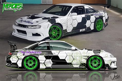 Cool honeycomb graphic package. | Racing car design, Car wrap, Car wrap design