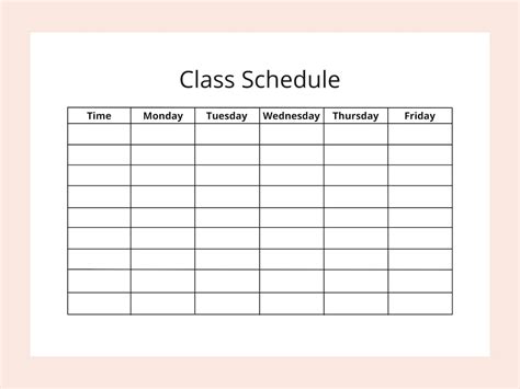 Printable Class Schedule Planner Instant Download Minimalist Weekly ...