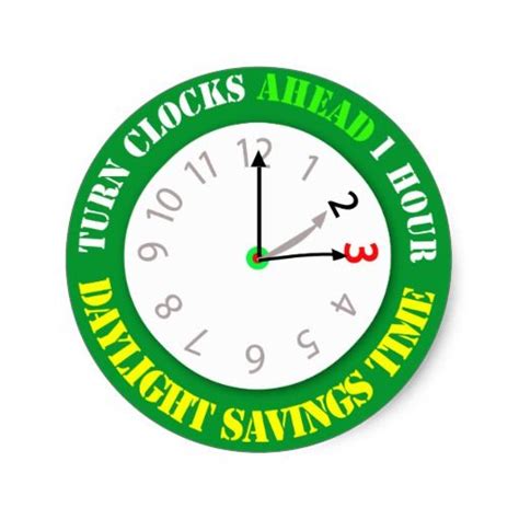 Daylight Savings Time Reminder Classic Round Sticker | Zazzle.com ...