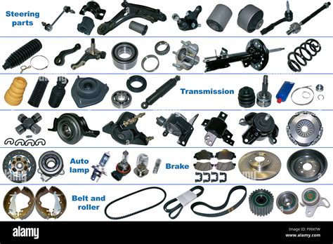 The most popular spare parts for car Stock Photo - Alamy