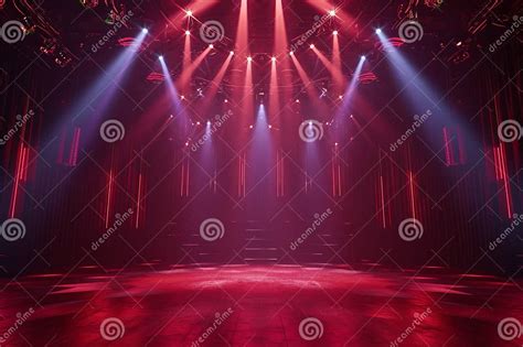 Stage Spotlight with Red Spotlights, Stage Background Stock Photo ...