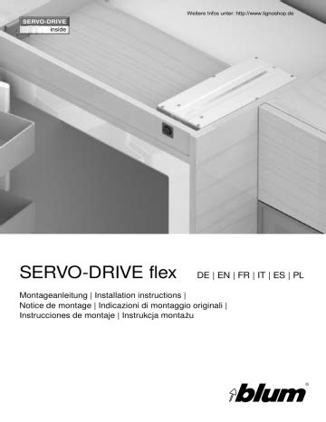 BLUM SERVO-DRIVE flex Installation Instructions Manual | Manualzz