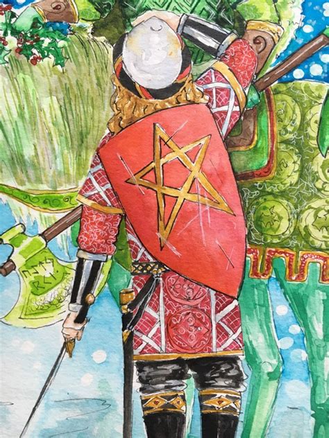 Sir Gawain and the Green Knight Watercolor Print on 8.5x11 Cardstock Medieval Fantasy ...