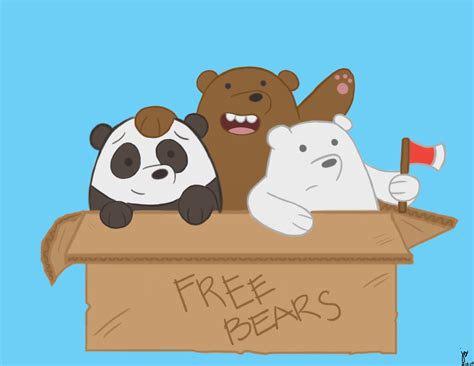 A fan art of the cartoon, We Bare Bears! | We bare bears, Bare bears, We bare bears wallpapers