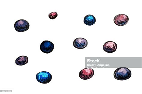 Hand Drawn Watercolor Illustration Of Colorful Rocks Stock Illustration ...