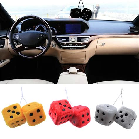 Aliexpress.com : Buy New Multi Color Cute Car Dice Ornaments Plush Dice Adhesive Disc Mirror Car ...