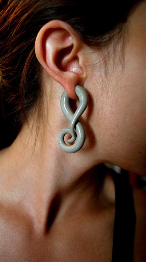 grey swirly gauges. featured in size 00. check out my work at Facebook ...