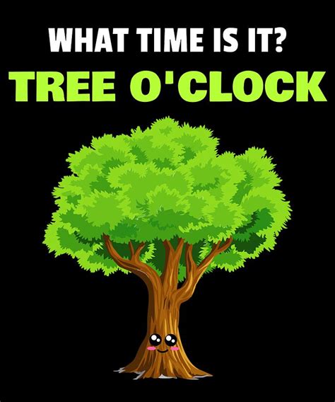 Tree OClock Funny Tree Pun Digital Art by DogBoo - Pixels