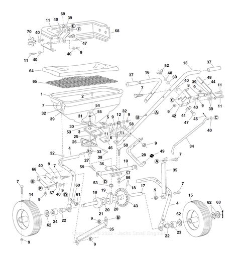 Agri-Fab 45-02102-101 14-Gallon (Dry) Push Broadcast Spreader Parts Diagram for Parts List