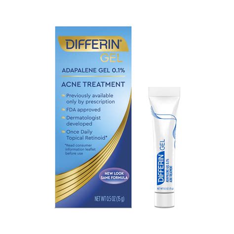 Differin Gel Adapalene Gel 0.1% Acne Treatment 0.5 Oz - Natural Hair and Skin Care.