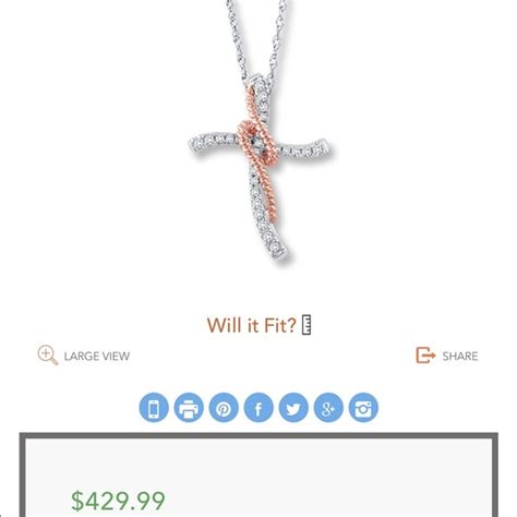 jared | Jewelry | Diamond Cross Necklace 4 Ct Tw Round Cut 1k | Poshmark