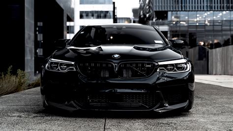 Download wallpaper 1920x1080 bmw m5, black, front view, full hd, hdtv, fhd, 1080p wallpaper ...