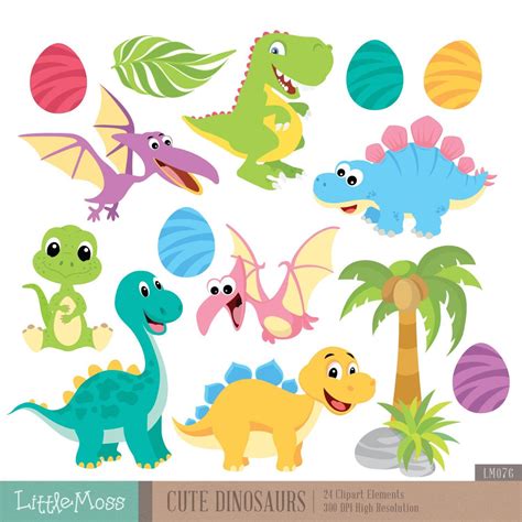 Cute Dinosaur Digital Clipart - Etsy | Cute dinosaur, Dinosaur theme party, Digital clip art