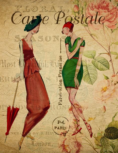 Woman Vintage French Postcard Free Stock Photo - Public Domain Pictures