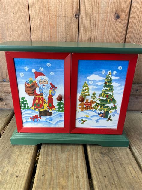 Vintage Wooden Advent Calendar Cabinet With Ornaments - Etsy