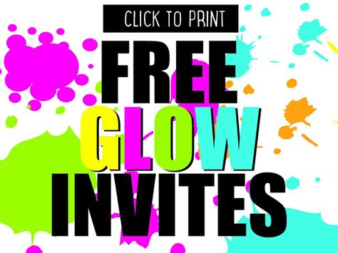 DIY glow party invites to download and print for free - Mumlyfe