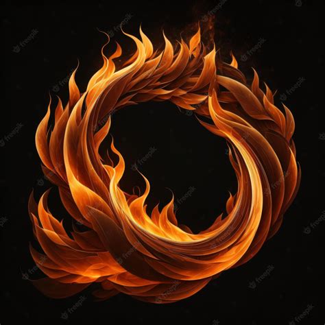 Premium Photo | A fire design with flames and a circle of fire.