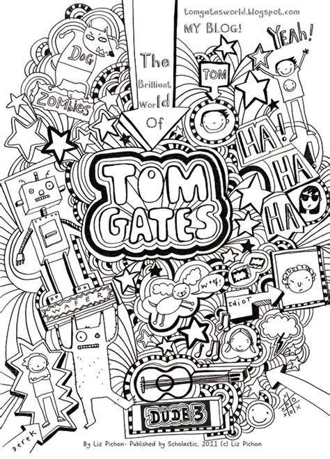 Tom Gates colouring sheet - Scholastic Book Club