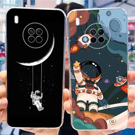 For Huawei Y9a Case 6.63" Lovely Astronaut Silicone Phone Cover For Huawei Nova Y9a FRL-23 FRL ...