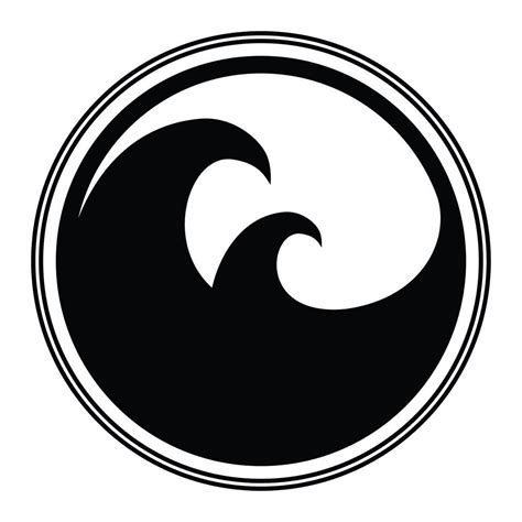 Black and White Waves Logo - LogoDix