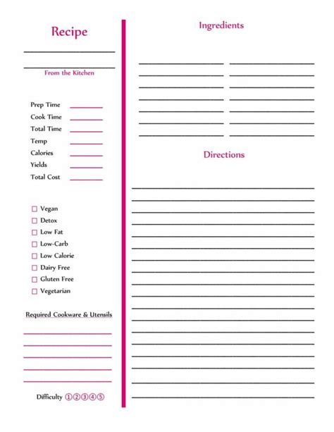 44 Perfect Cookbook Templates [+Recipe Book & Recipe Cards] For Blank ...