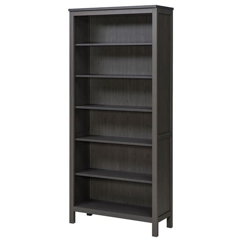 HEMNES Bookcase, dark gray stained, 35 3/8x77 1/2" - IKEA