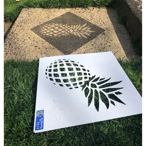 Pineapple Driveway Art Stencil Stencil Concrete, Concrete Art, Concrete Jungle, Paw Stencil ...