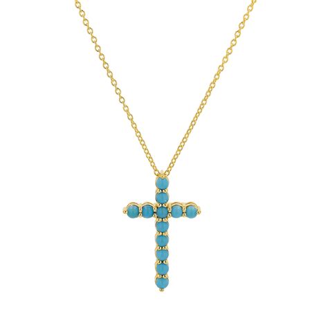 14K Gold Turquoise Cross Necklace – Baby Gold