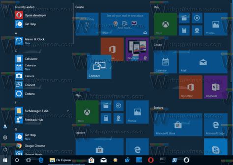 Set Default Start Menu Layout for Users in Windows 10