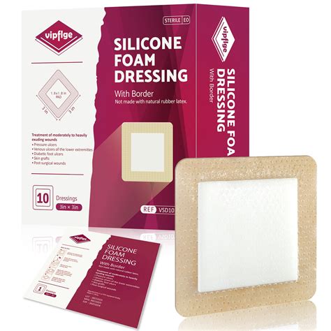 Buy Silicone Foam Dressing 3x3 in, Highly Absorbent Bed Sore Bandages with Adhesive Gentle ...