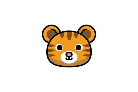 Cute Tiger Head Illustration Graphic by baunstudios · Creative Fabrica