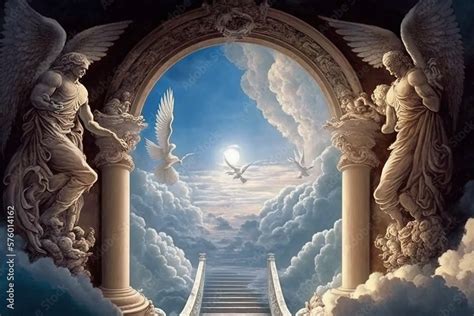 The gates of heaven. Concept: Christian religious belief of going to ...