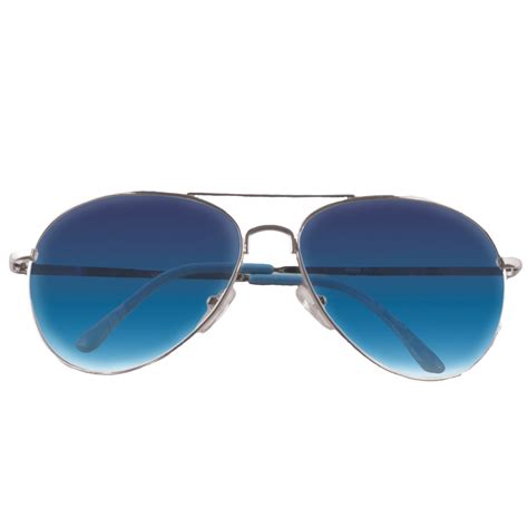 Silver Frame and Blue Lens Aviator Sunglasses 1103