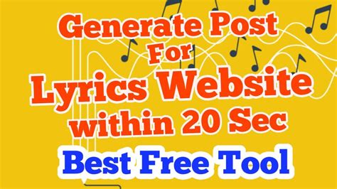 Lyrics Generator APP - Lyrics Post Generator Tool - लिरिक्स पोस्ट कैसे बनाये - YouTube