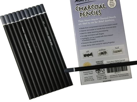 12-pieces Charcoal Pencils Soft Medium Hard Charcoal Pencils set of 2 - Etsy