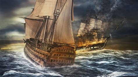 ships, sea, storm, sea battle, photoshop 4k Storm, ships, Sea in 2021 | Sea battle, Hd ...