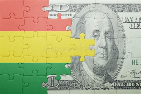 Puzzle with the National Flag of Bolivia and Dollar Banknote Stock Photo - Image of budget ...