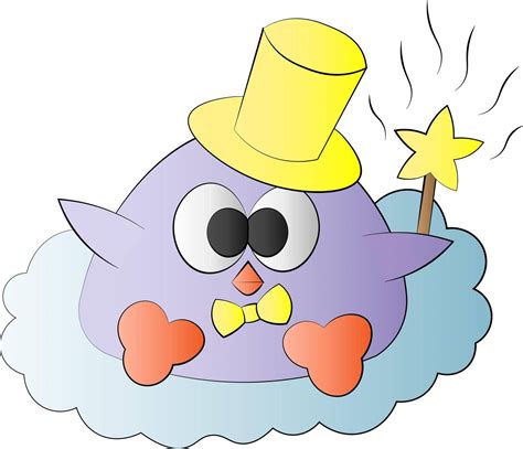 Cute cartoon bird baby with magic wand Stock Image | VectorGrove ...