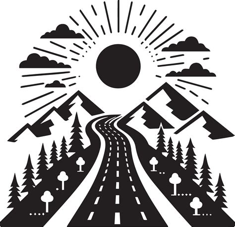 Road vector silhouette black color 14 35355777 Vector Art at Vecteezy