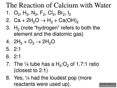 PPT - The Reaction of Calcium with Water PowerPoint Presentation, free download - ID:426394